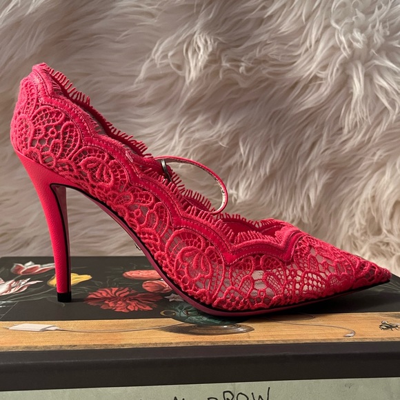 Gucci Lace Pizzo Venice soft Pump - Pink - Picture 3 of 15